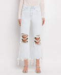 90'S VINTAGE SUPER HIGH RISE CROP FLARE JEANS V2471