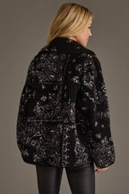 Black & White Paisley Fleece Coatigan