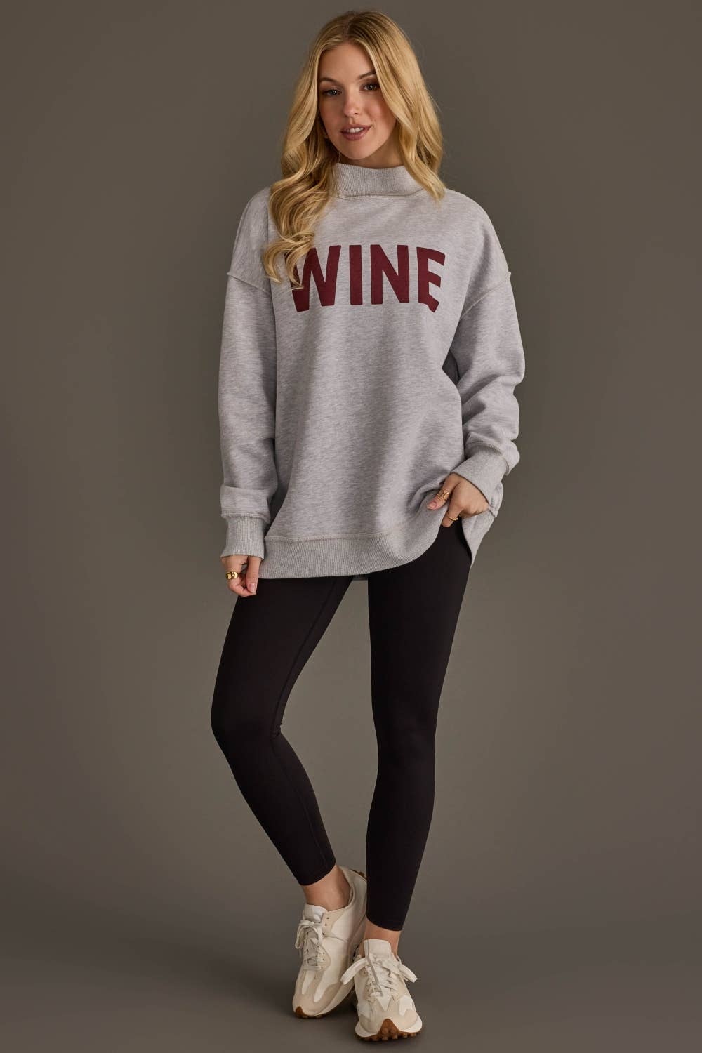 Lt. Gray Wine & Prosecco Reversible Sweatshirt