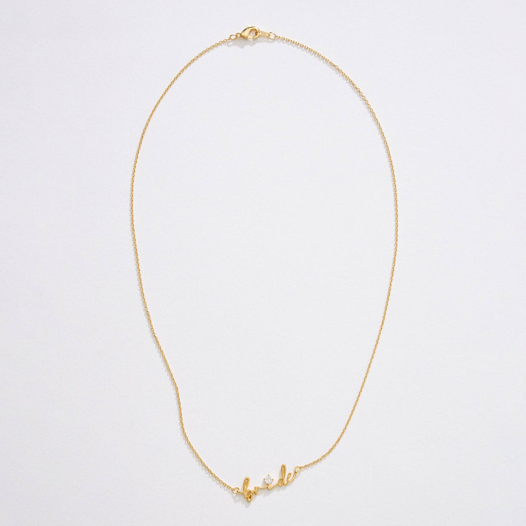 Gold Dipped “Bride” Script Necklace