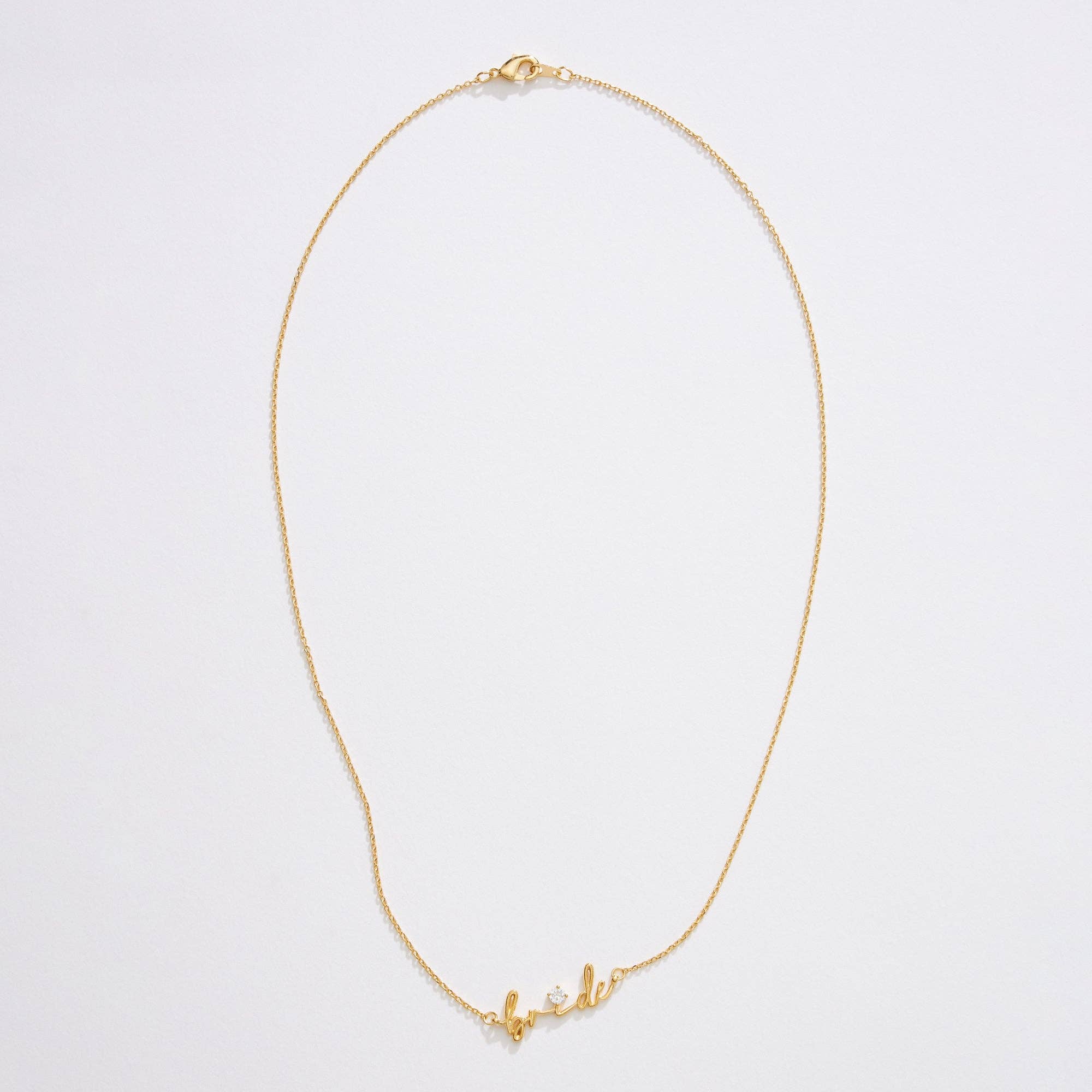 Gold Dipped “Bride” Script Necklace
