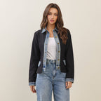 Denim trim jacket