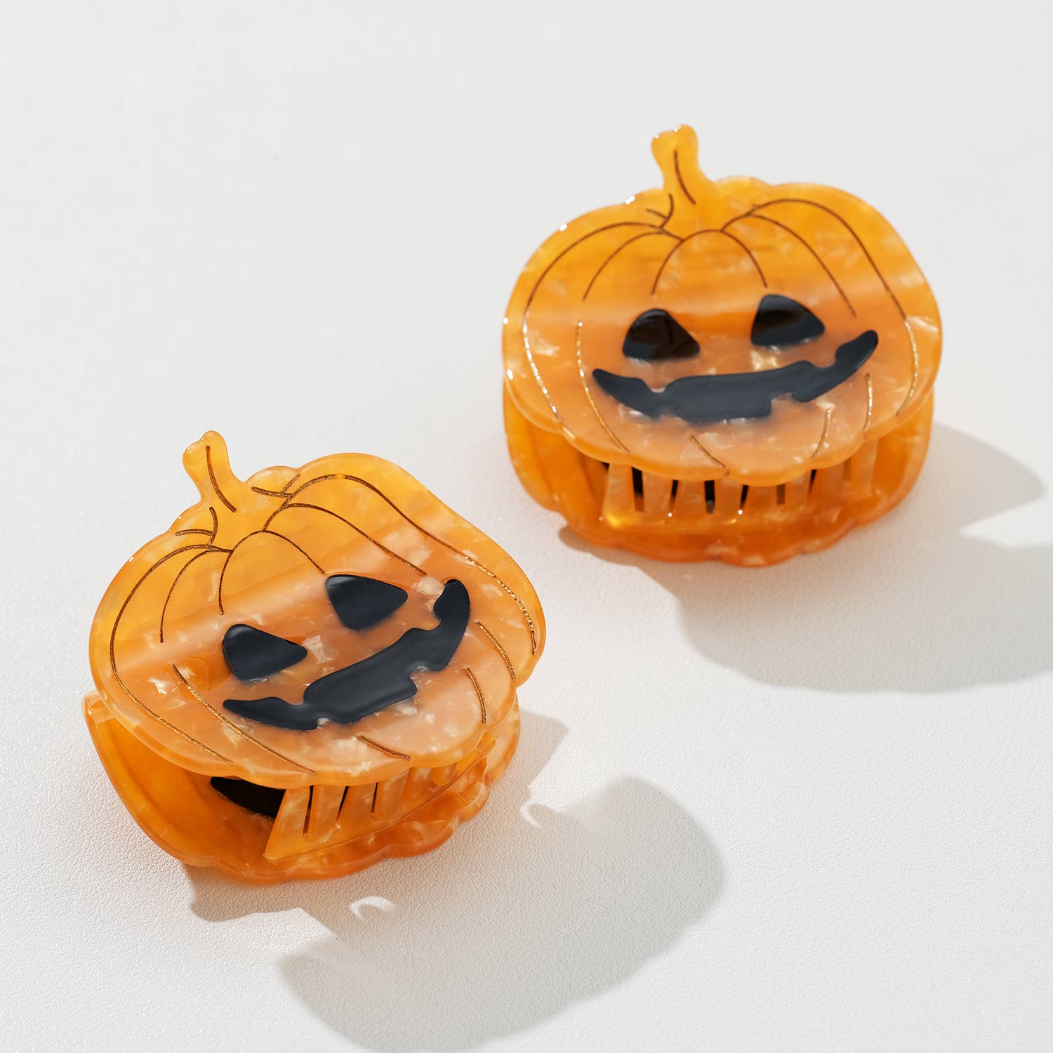 Jack O Lantern Pumpkin Claw Clip - Large