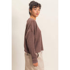 Mineral Wash Waffle Open Back Top