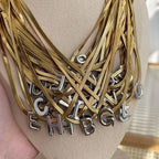 Initial Necklace Snake Chain with Initial Pendant Jewelry