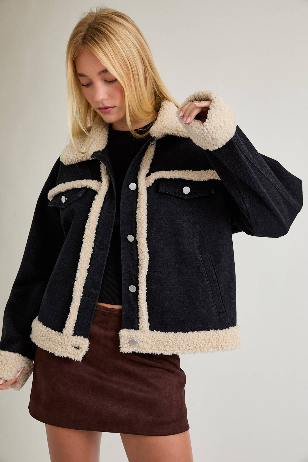 90's Fur Denim Jacket
