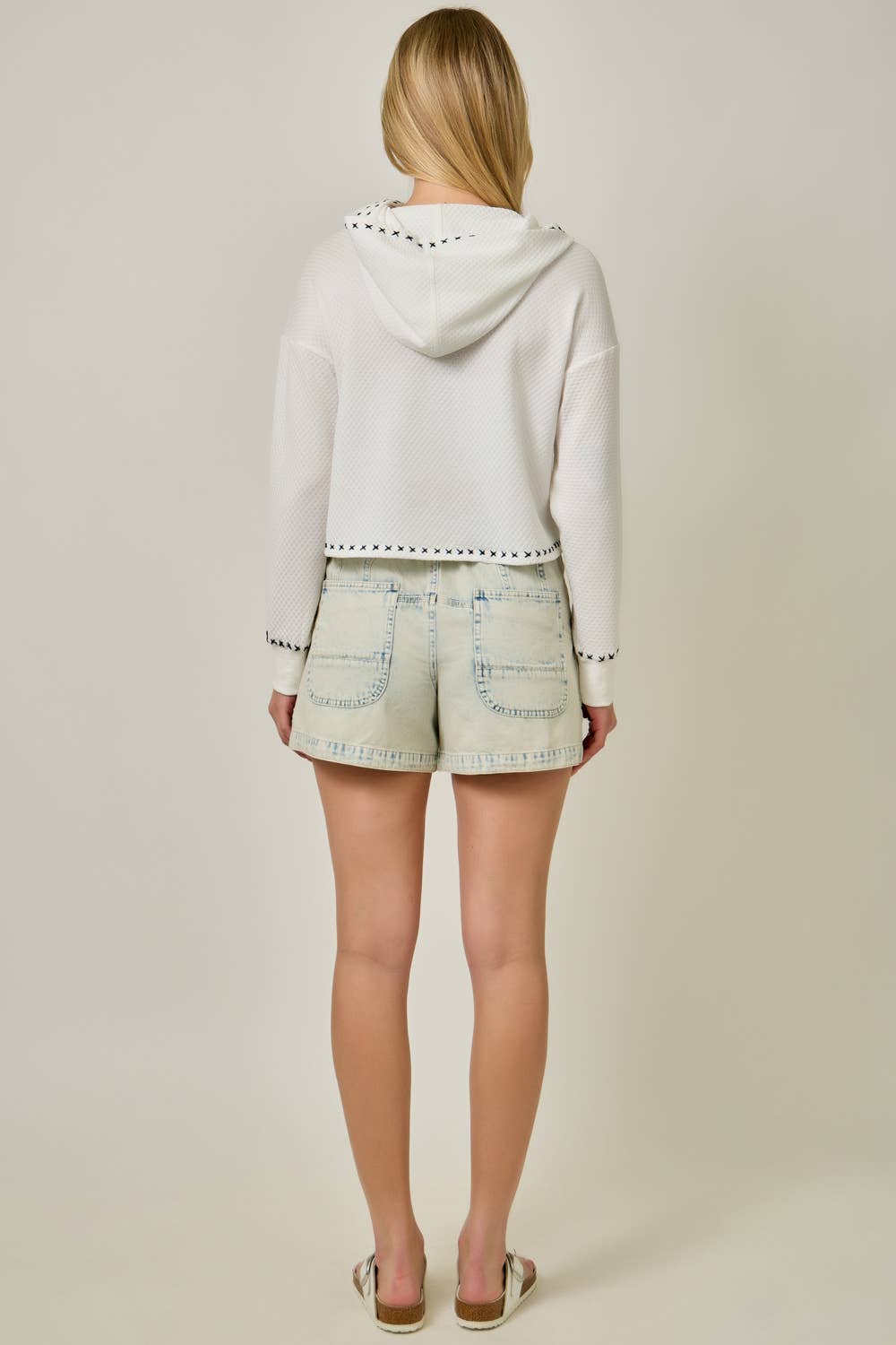 Alix Denim Washed Pull-On Shorts