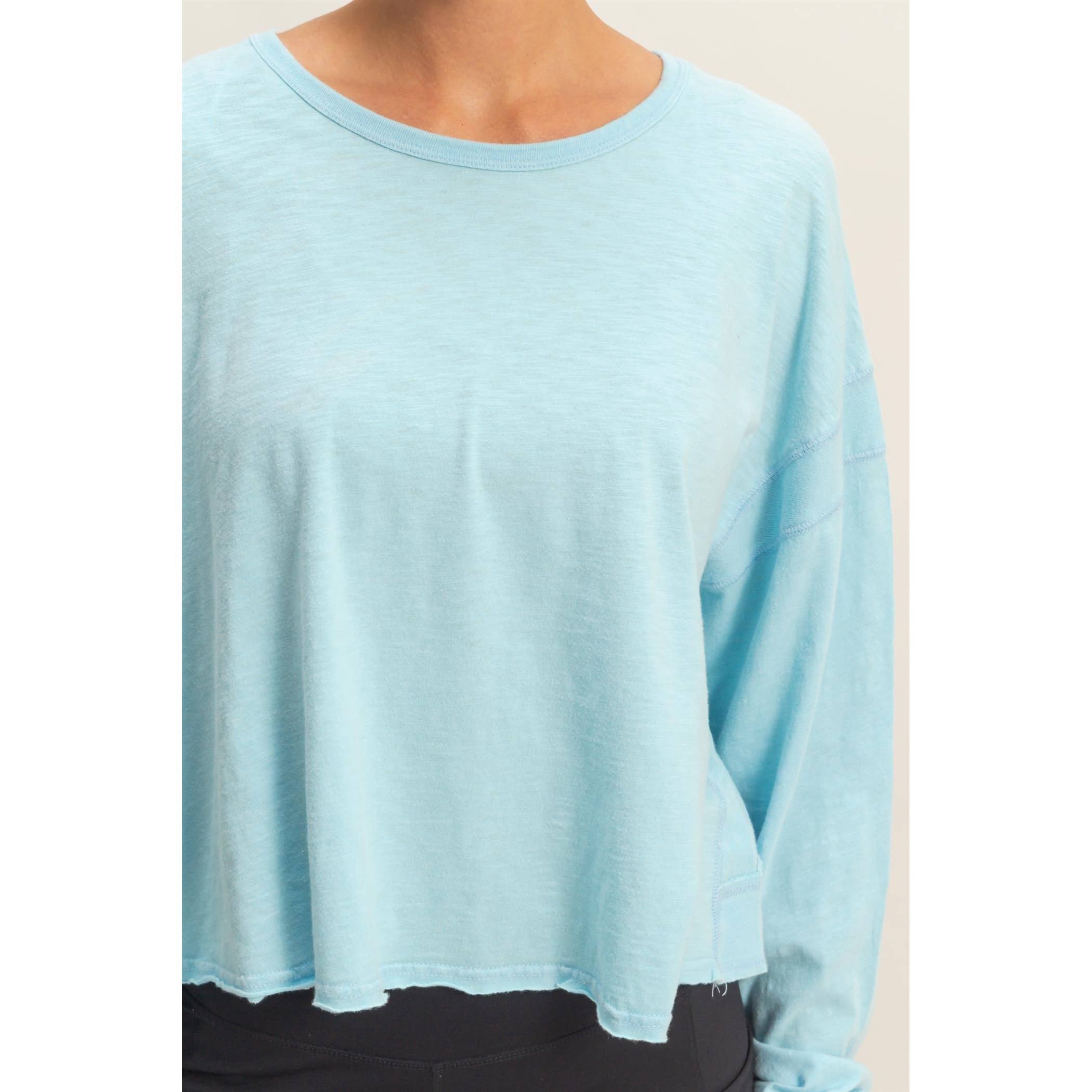 Cross Detail Open Back Long-Sleeve Top