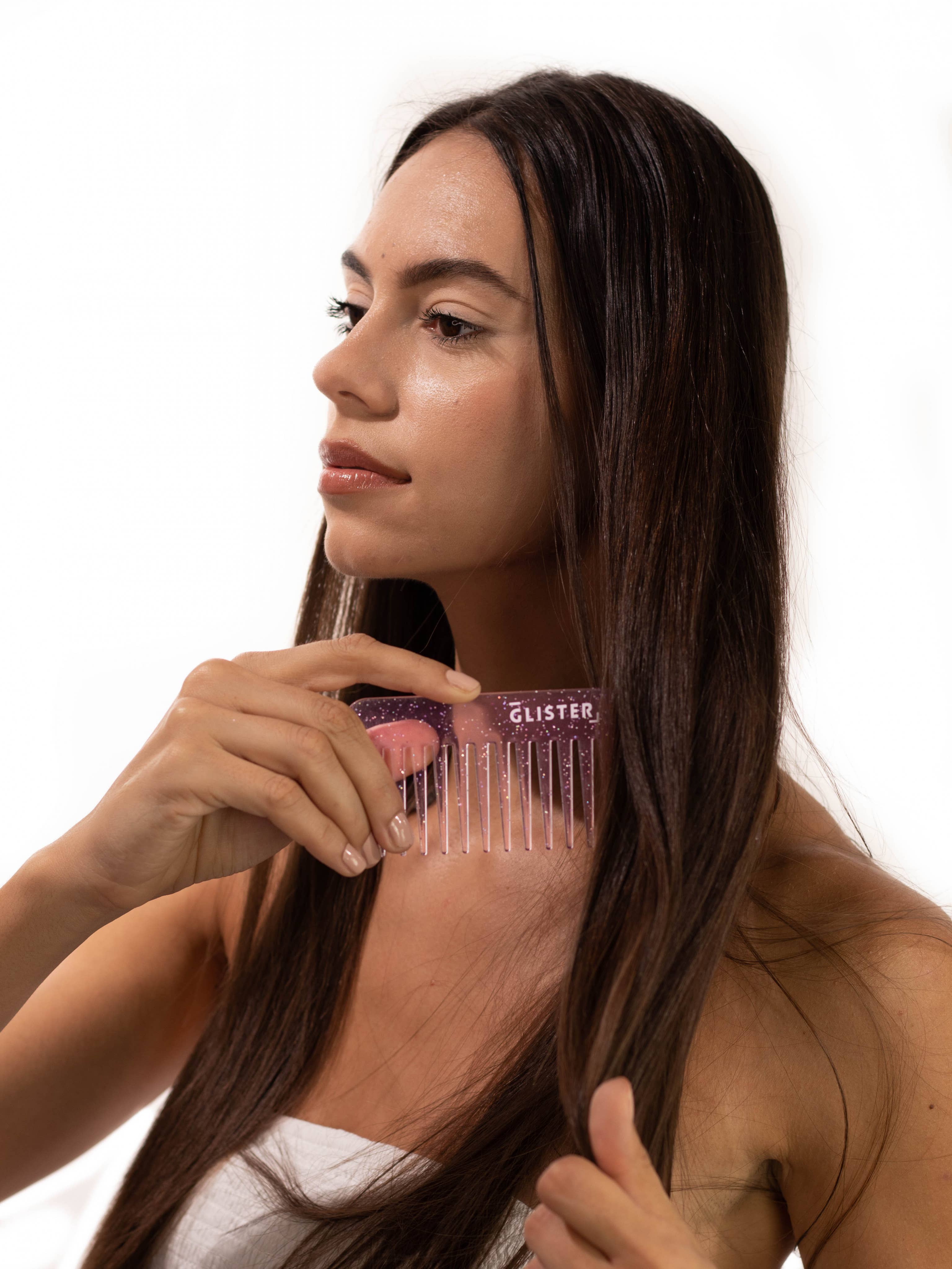 "Sparkle" Wide Tooth Detangling Comb | Glitter Finish