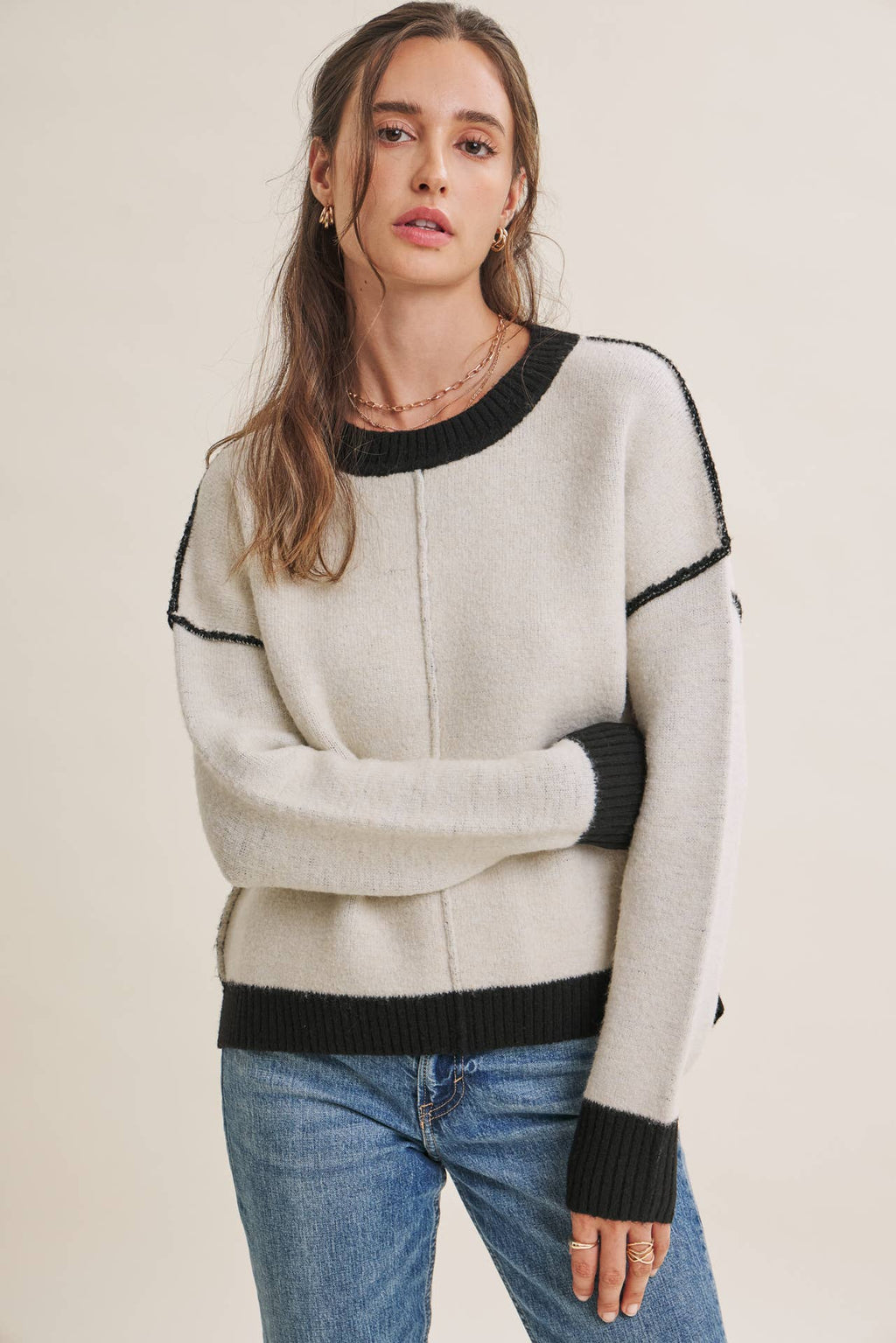 White & Black Sweater