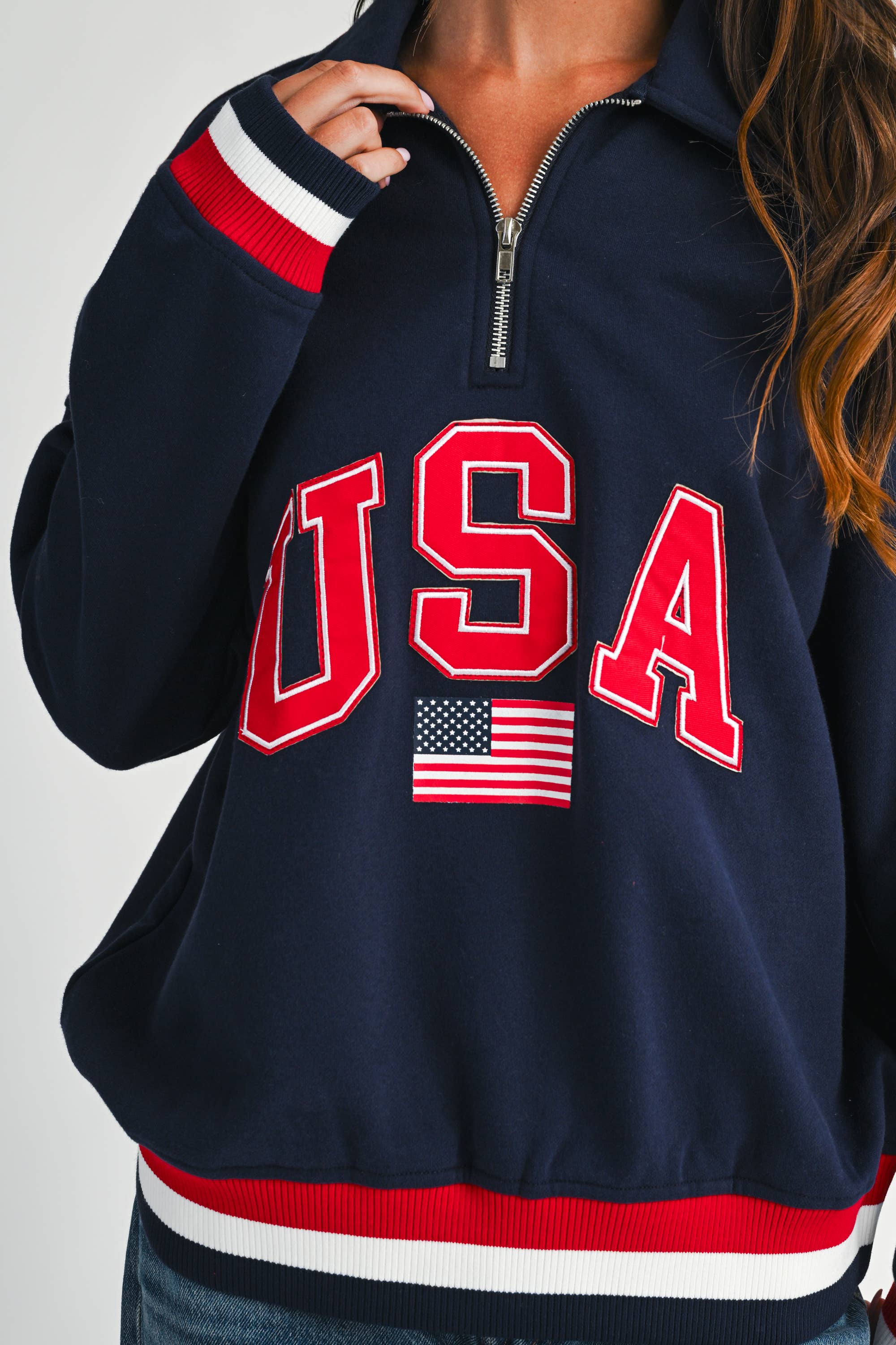 USA Graphic Half Zip Sweatshirt
