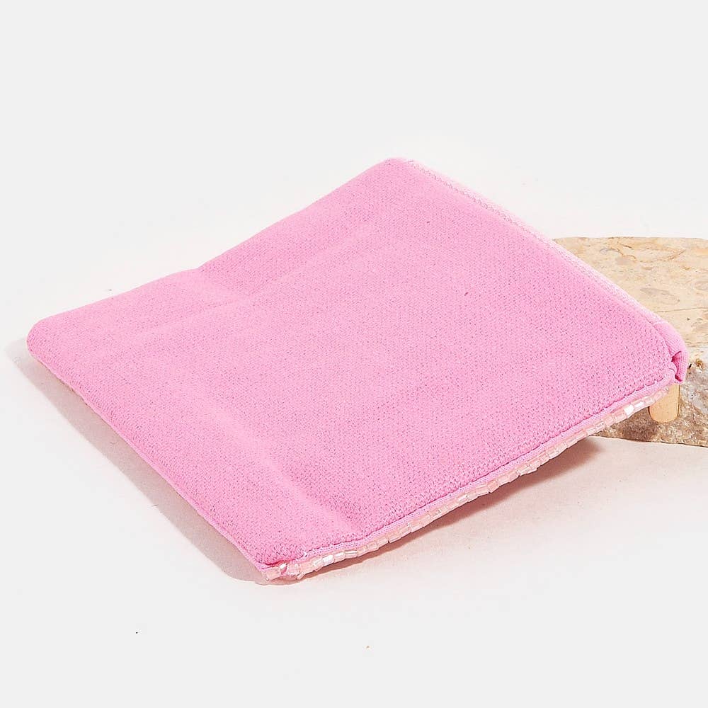 Best Mom Ever Floral Seed Beaded Coin Purse