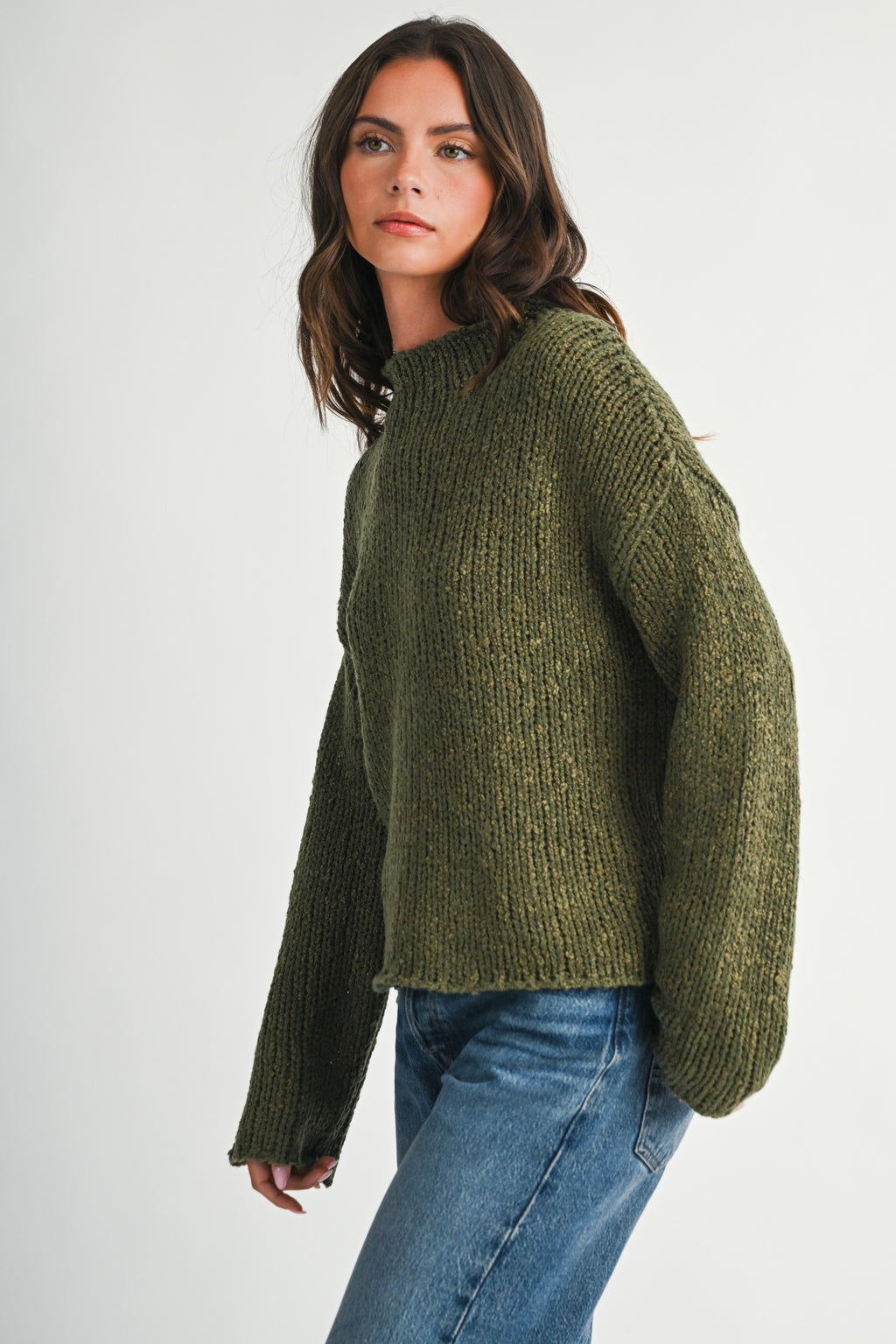 Soft Brushed Mock Neck Sweater