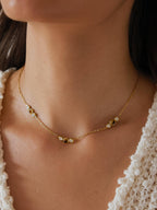 Embla 18K Gold Non-Tarnish Tiger Eye CZ Necklace
