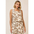 Floral Square Neck Sleeveless Top w Open Back Dtl