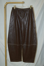 Le Lis Barrel Brown Pleather PAnts