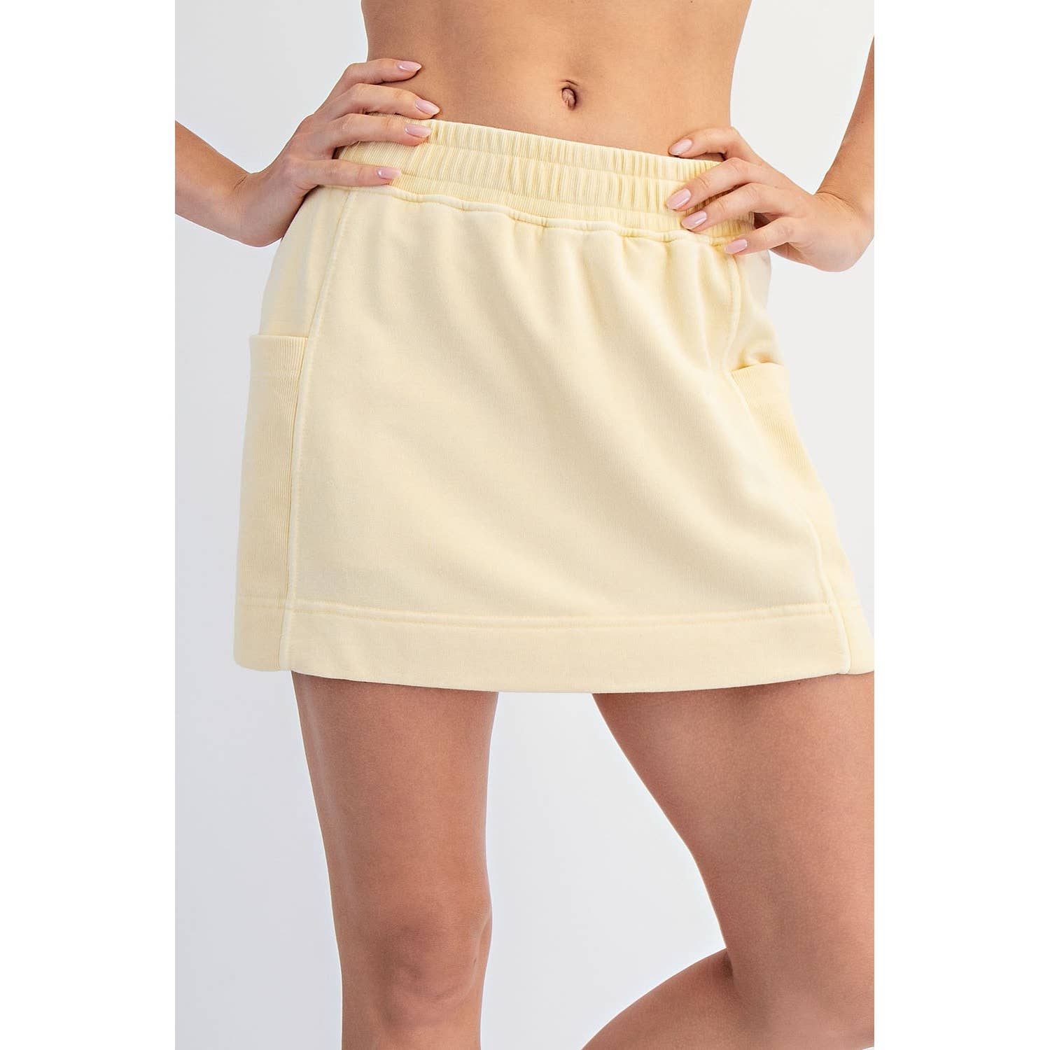 MINERAL WASHED SIDE POCKET SKORT