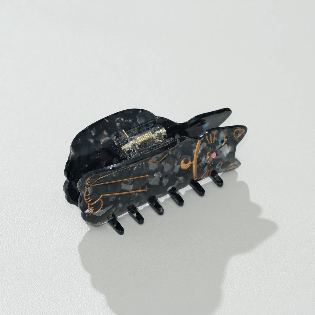 Black Cat Moon Claw Clip - Large