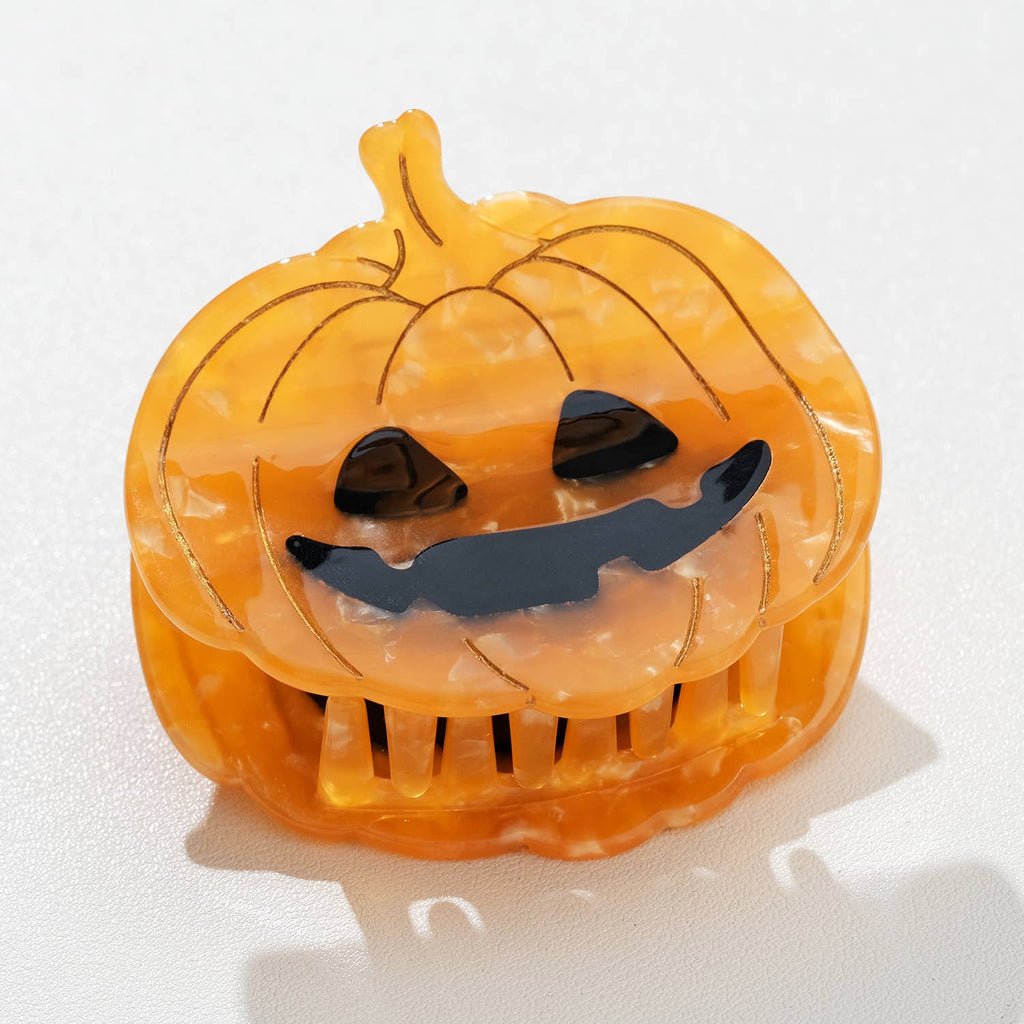 Jack O Lantern Pumpkin Claw Clip - Large