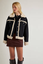 90's Fur Denim Jacket