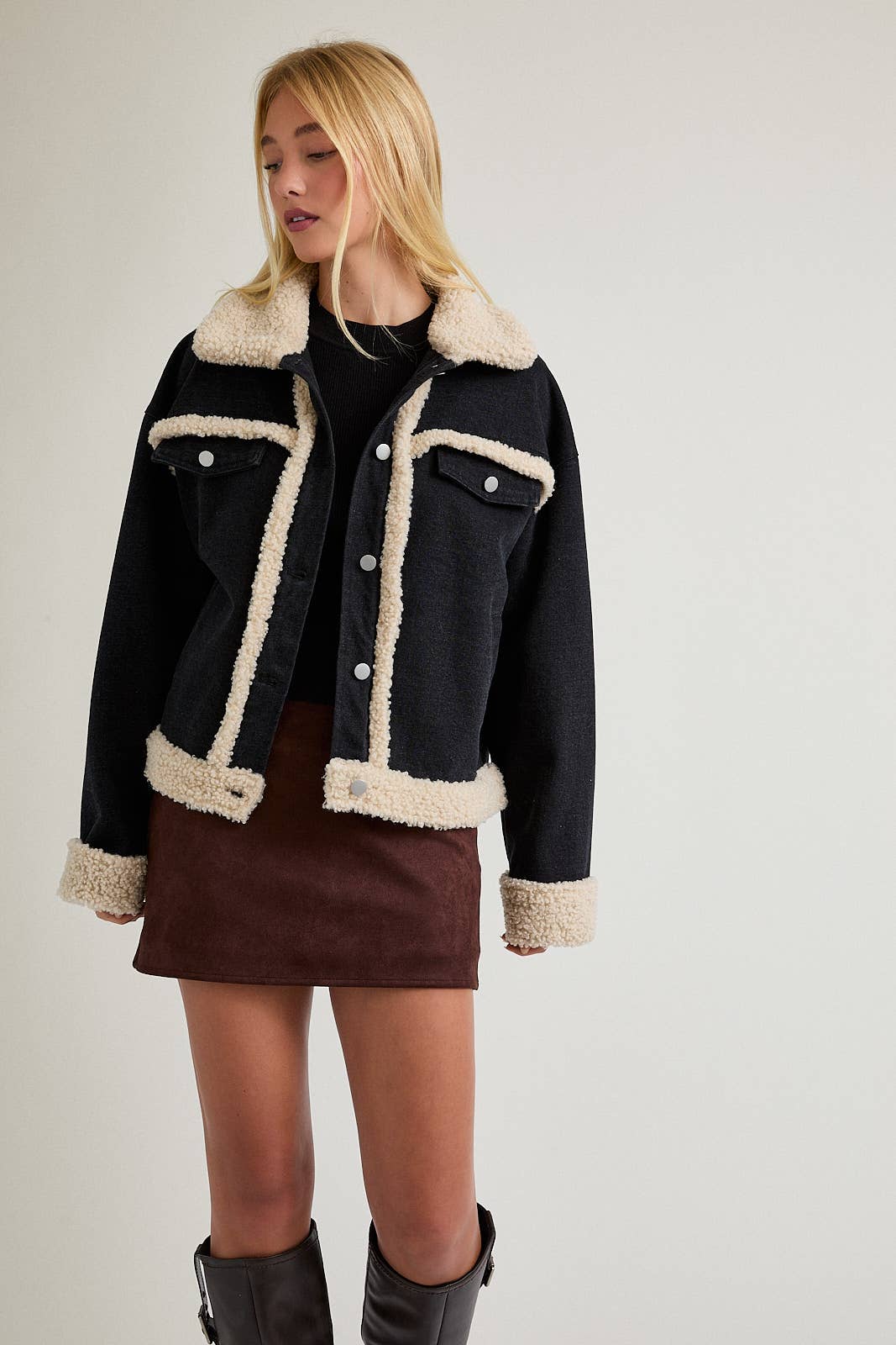 90's Fur Denim Jacket