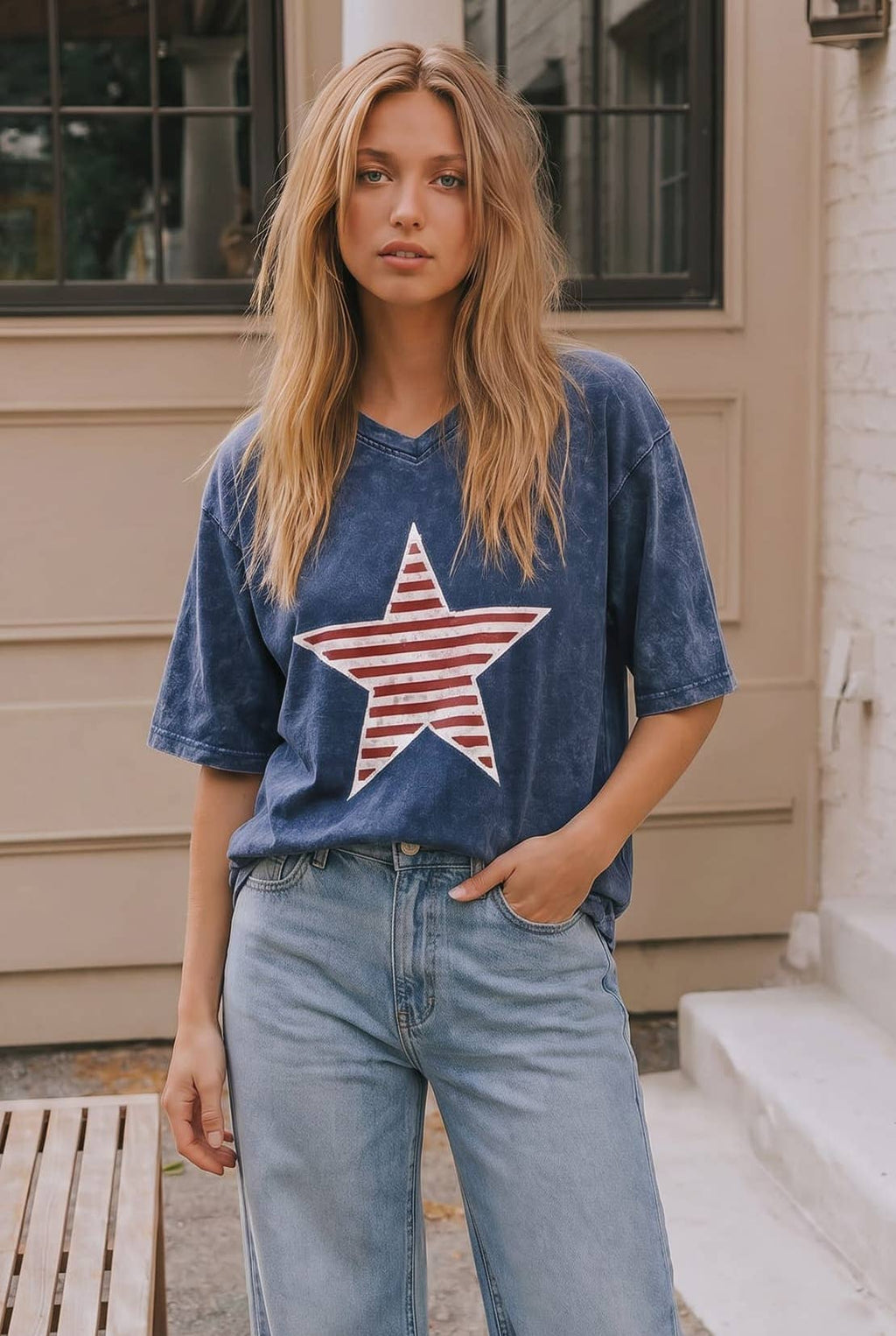 250th 4th of July vintage star tee