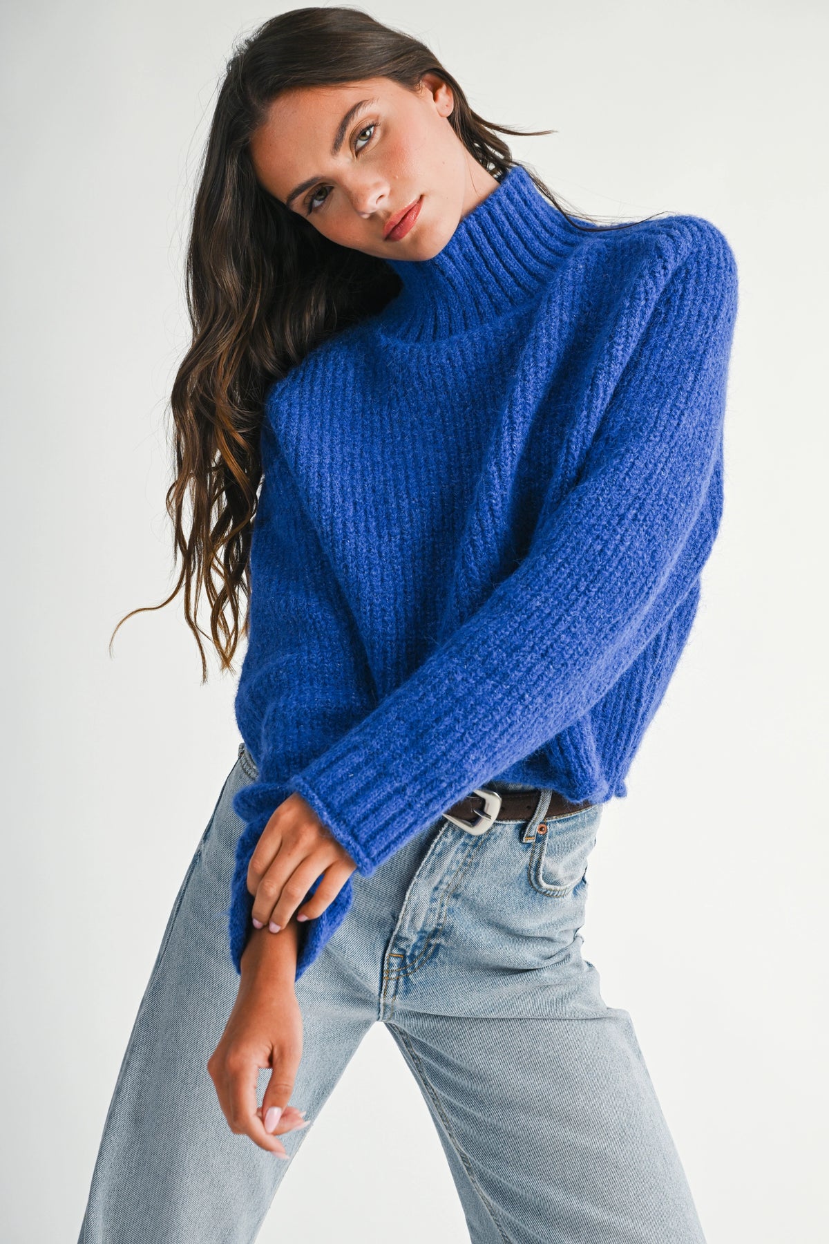 Soft Brushed Mock Neck Sweater