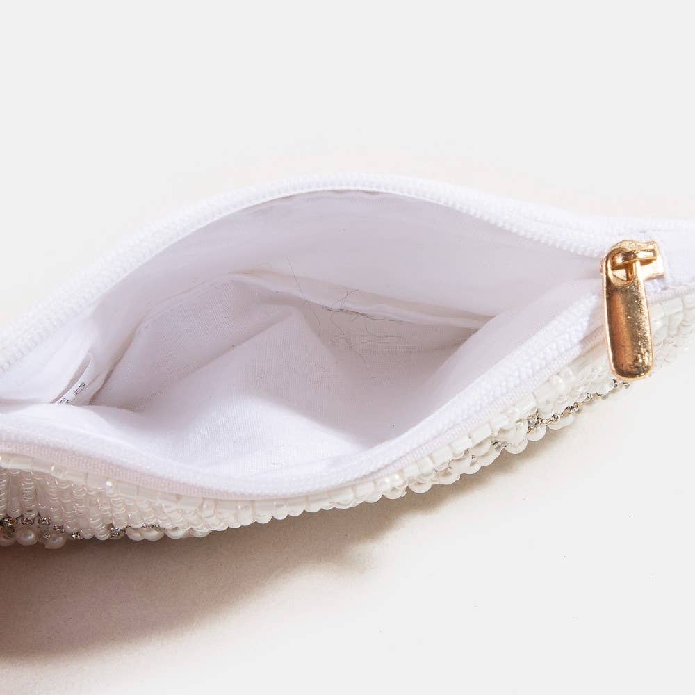 Bride And Ring Seed Beaded Coin Purse