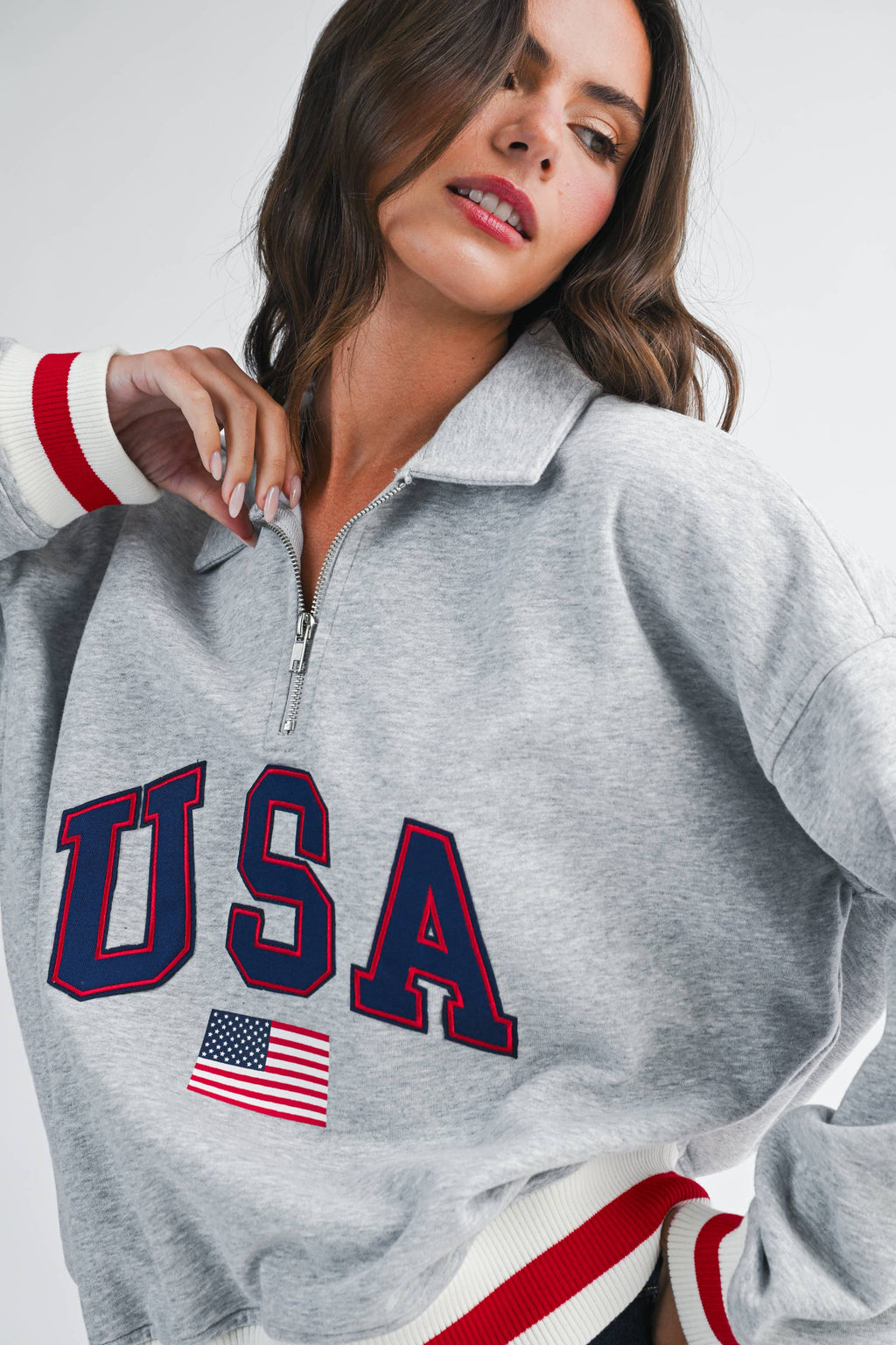 USA Graphic Half Zip Sweatshirt