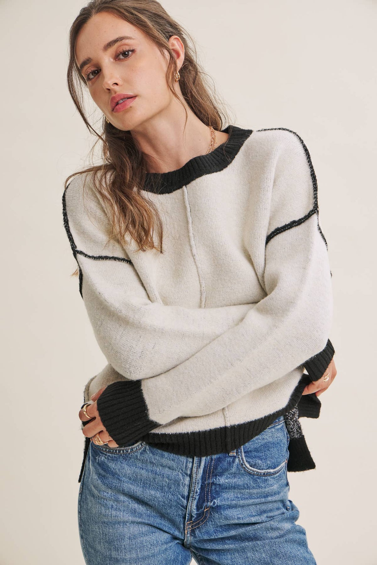 White & Black Sweater