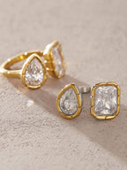 Serréa 18K Gold Non-Tarnish CZ Adjustable Ring