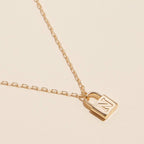 Chic Gold Initial Lock Pendant | Necklace