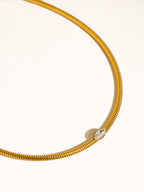 Olwen 18K Gold Non-Tarnish Marquise CZ Snake Chain Choker
