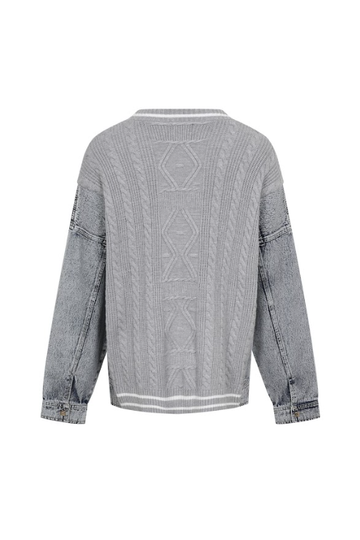 Carly Knit Sweater with Denim