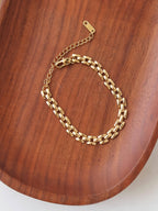 Forte 18K Gold Non-Tarnish Flat Chain Bracelet