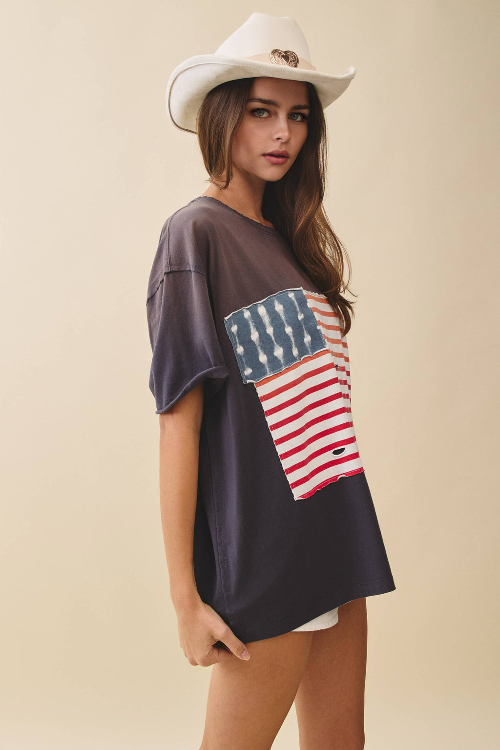 Distressed Flag Patch Tee