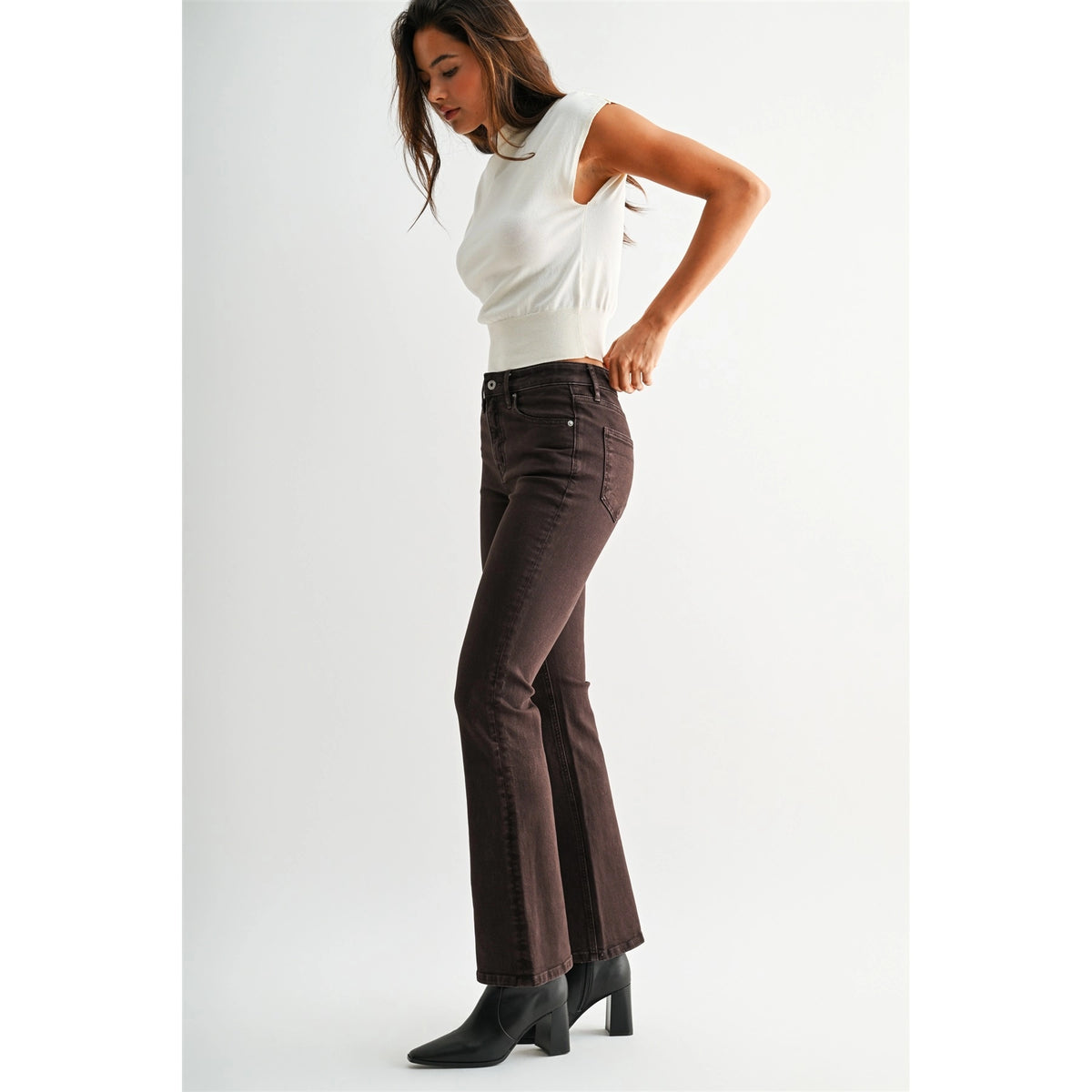 High Rise Wide Leg Faux Leather Pants