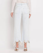 90'S VINTAGE SUPER HIGH RISE CROP FLARE JEANS V2471