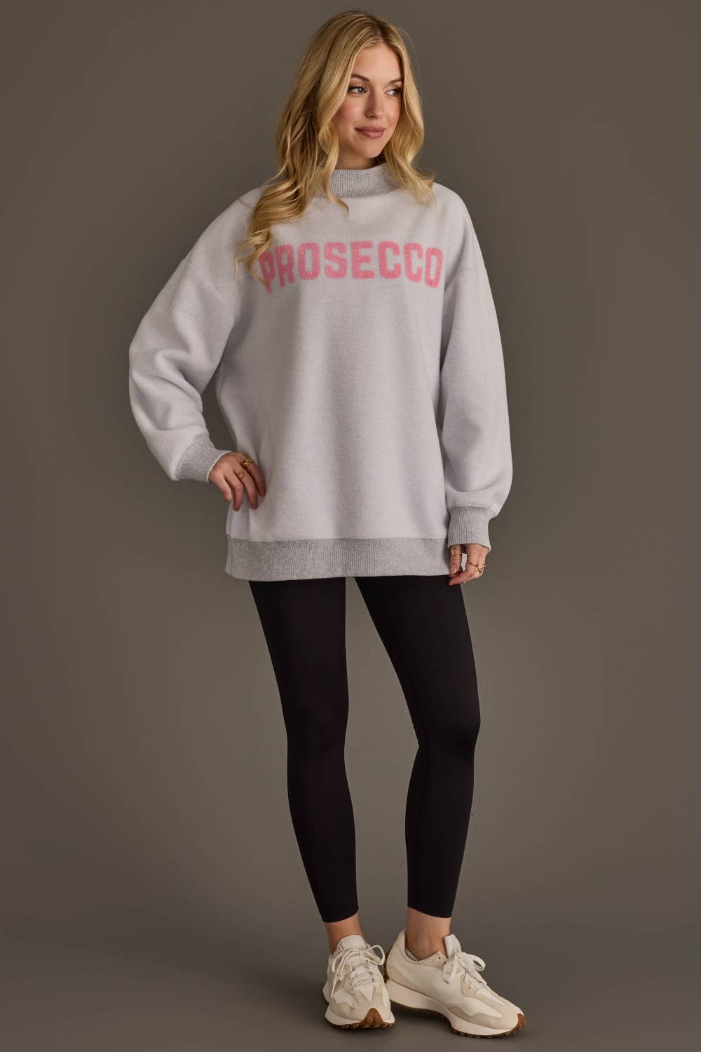 Lt. Gray Wine & Prosecco Reversible Sweatshirt