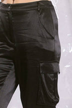 Harper Satin Cargo Pants