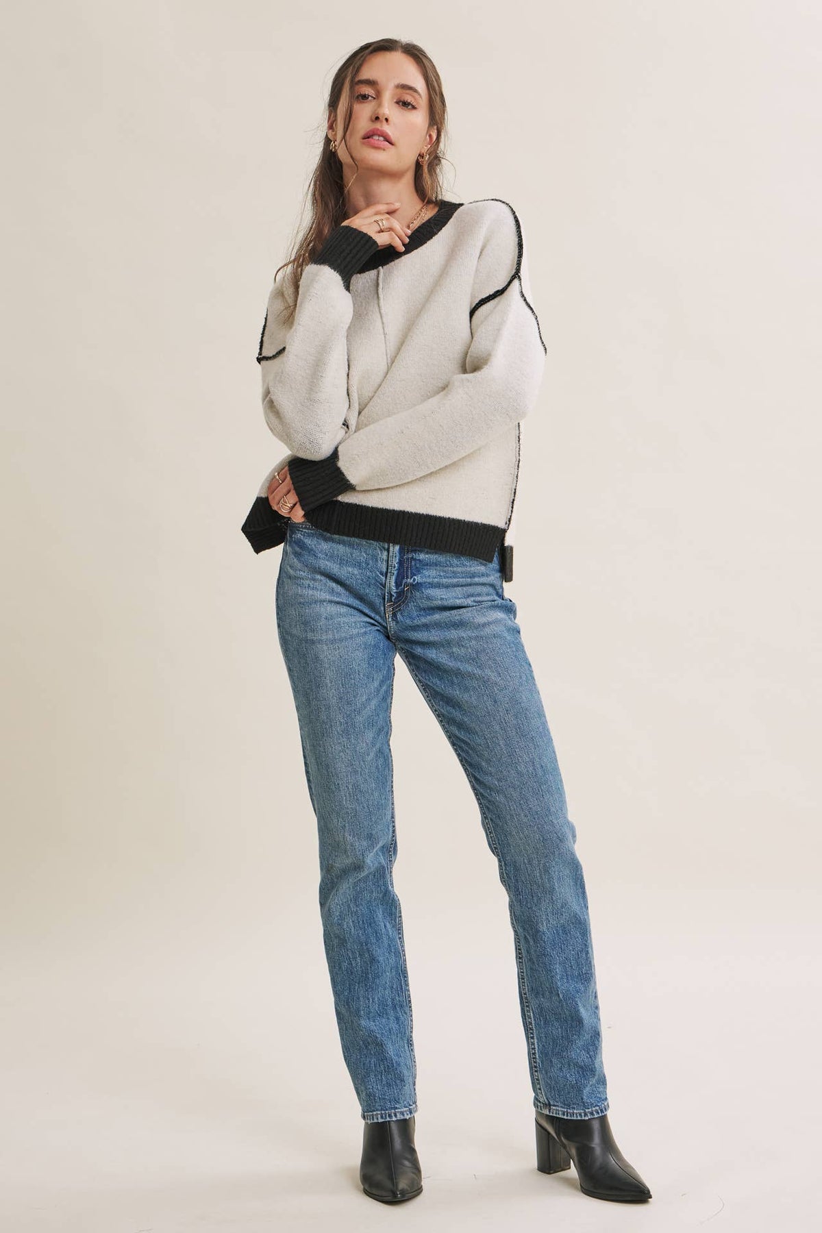 White & Black Sweater