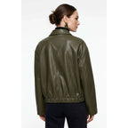 Vegan Leather Bomber Jacket