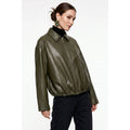 Vegan Leather Bomber Jacket