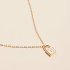 Chic Gold Initial Lock Pendant | Necklace