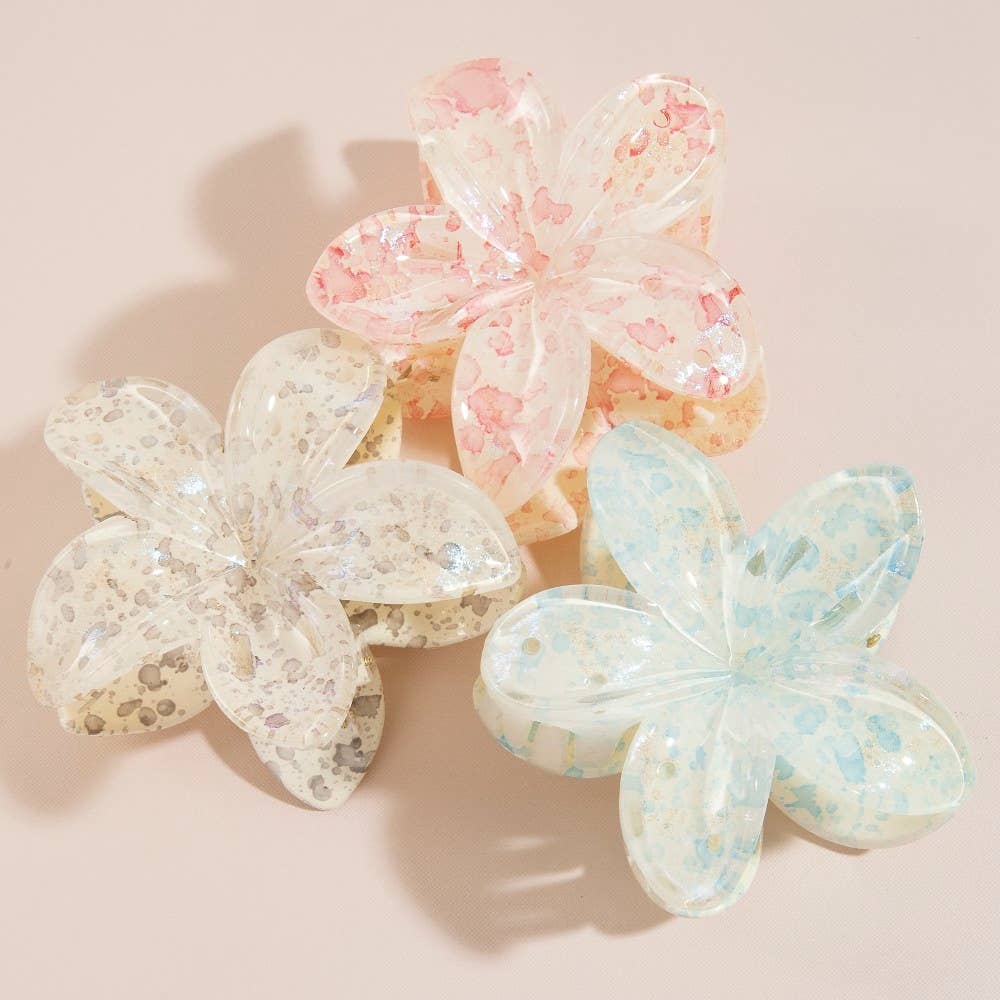 Large Paint Splatter Flower Hair Claw