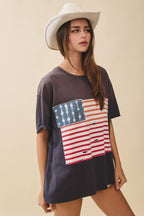 Distressed Flag Patch Tee
