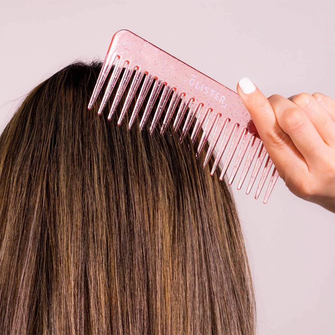 "Sparkle" Wide Tooth Detangling Comb | Glitter Finish
