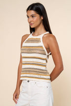 Multicolor Stripe Crochet Tank Top