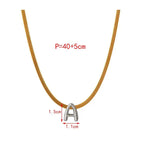 Initial Necklace Snake Chain with Initial Pendant Jewelry