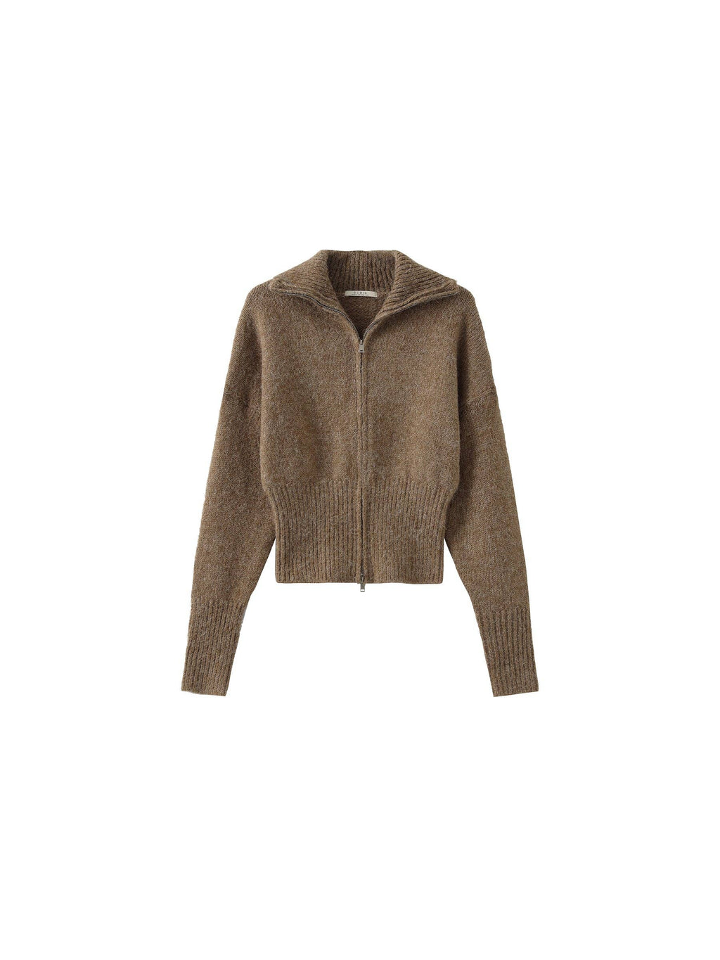 Retro Stand Collar Zip-Up Cardigan